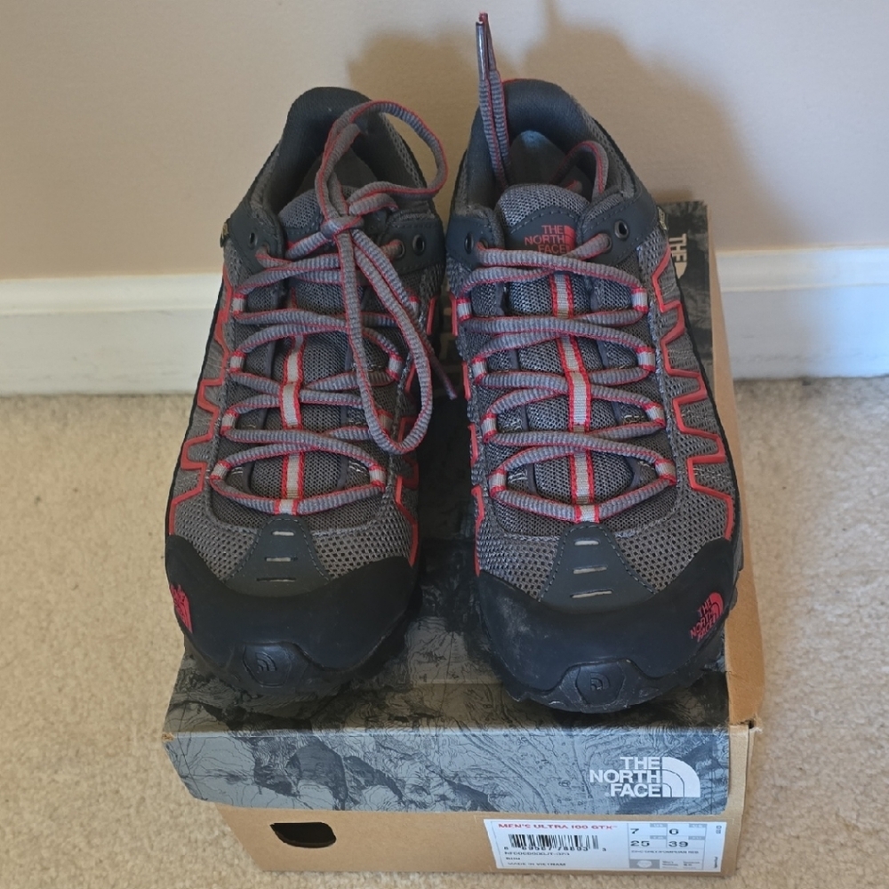 The North Face Black and Red Trail Shoes